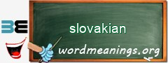 WordMeaning blackboard for slovakian